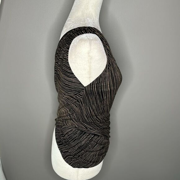 Donna Karan black and gold Sleeveless Wrap Top size XS - Picture 3 of 5